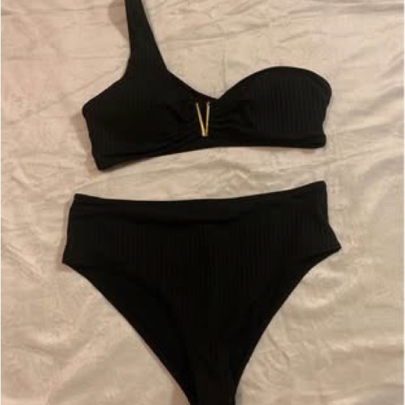 SHEIN Other - Black One-Shoulder Bikini Set